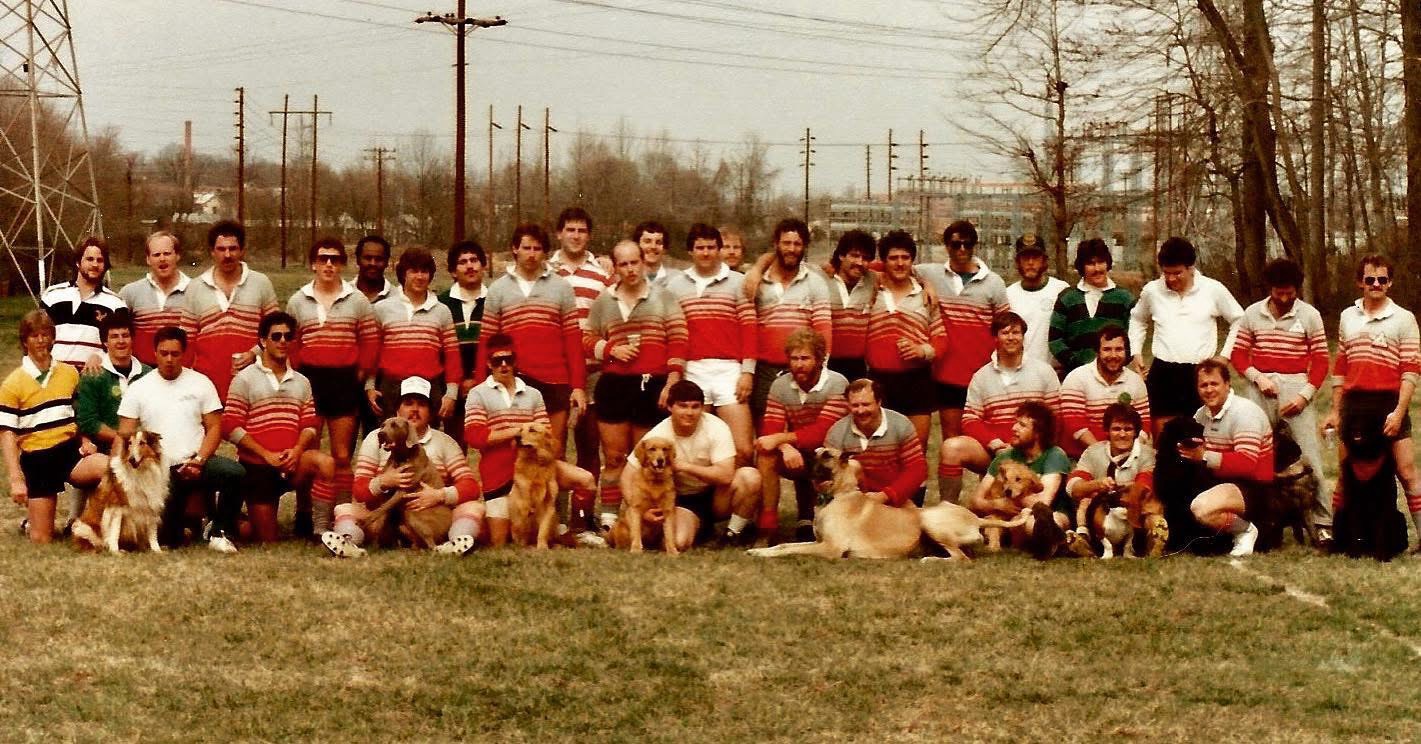 Triad Rugby team photo from 1982
